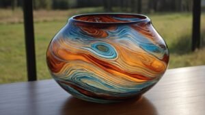 m. stanek handblown glass vase