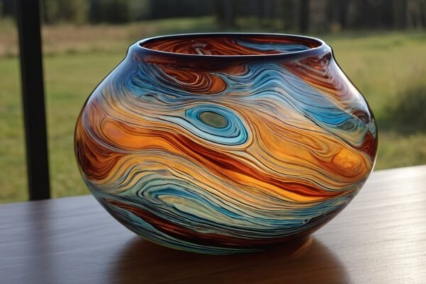 m. stanek handblown glass vase