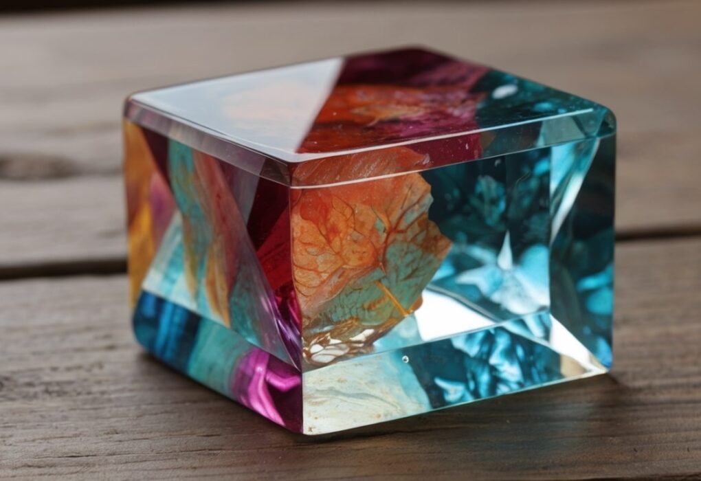Peterbilt Crystal Paper Weight Glass Square